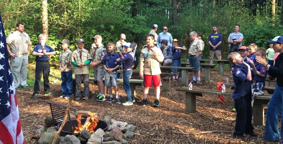 Scouts from Pack 161 at the SCC school forest
